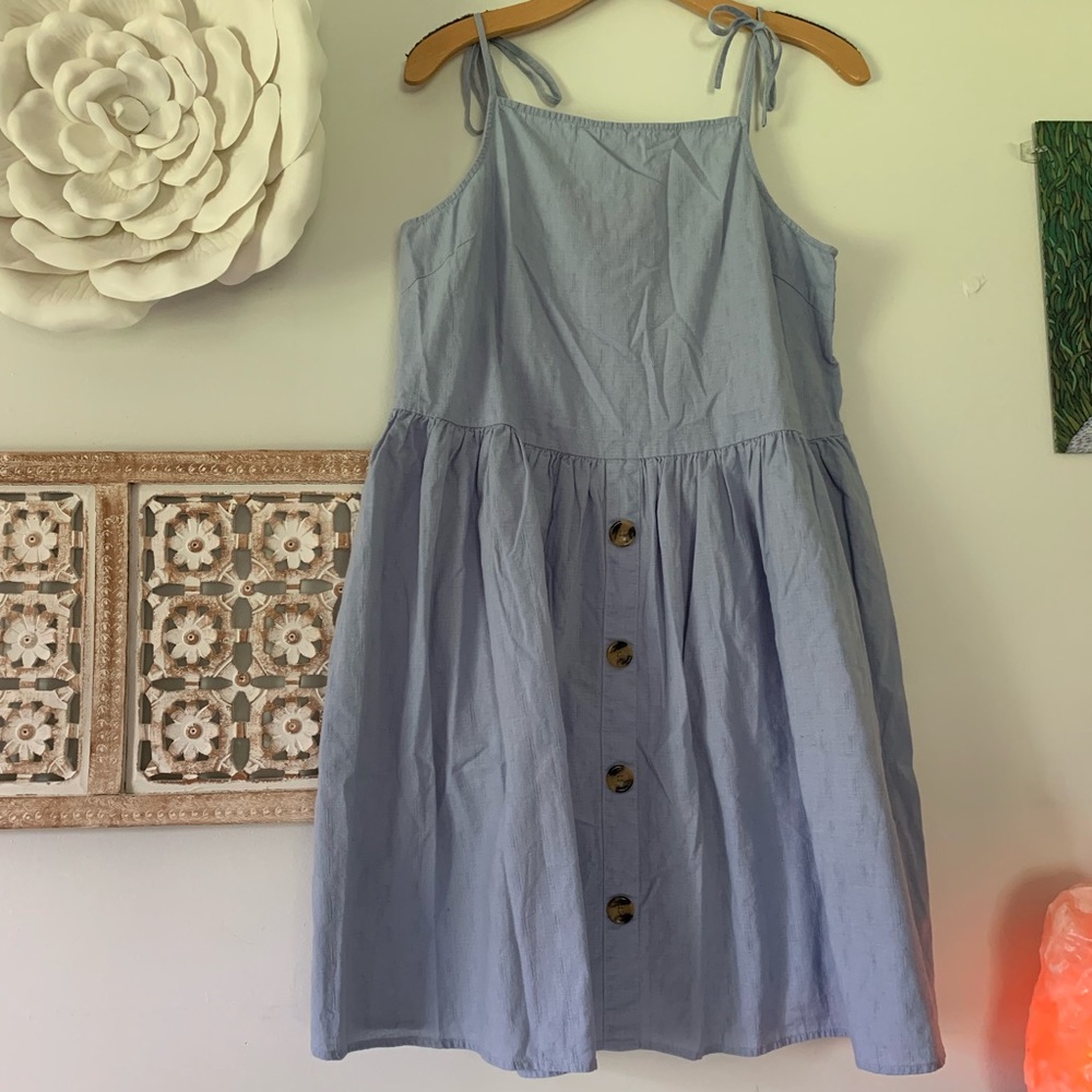 MOVED 〰️ Tie Strap Button Mini Dress